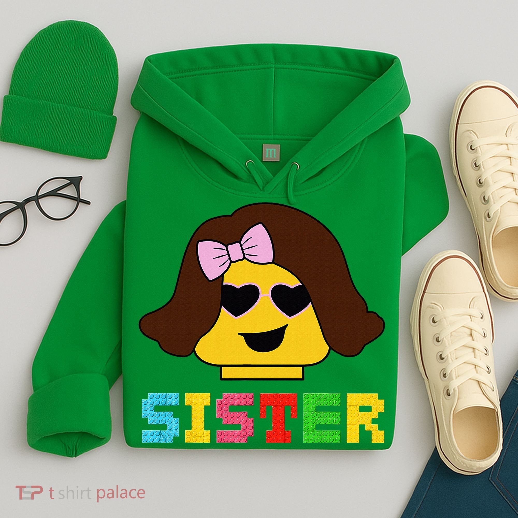 Building Bricks Blocks Sister Master Builder Family Matching Hoodie