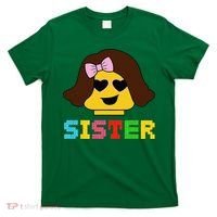 Building Bricks Blocks Sister Master Builder Family Matching T-Shirt thumb 0