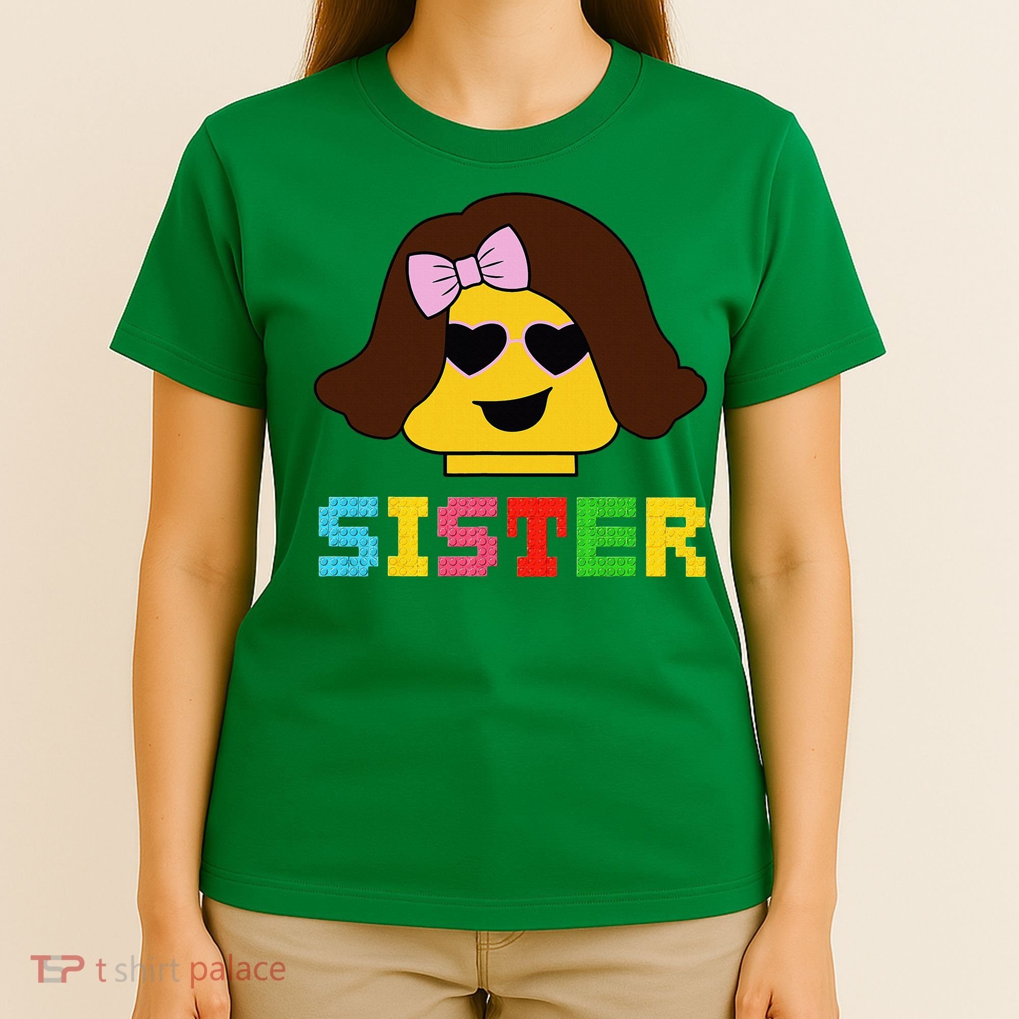 Building Bricks Blocks Sister Master Builder Family Matching T-Shirt