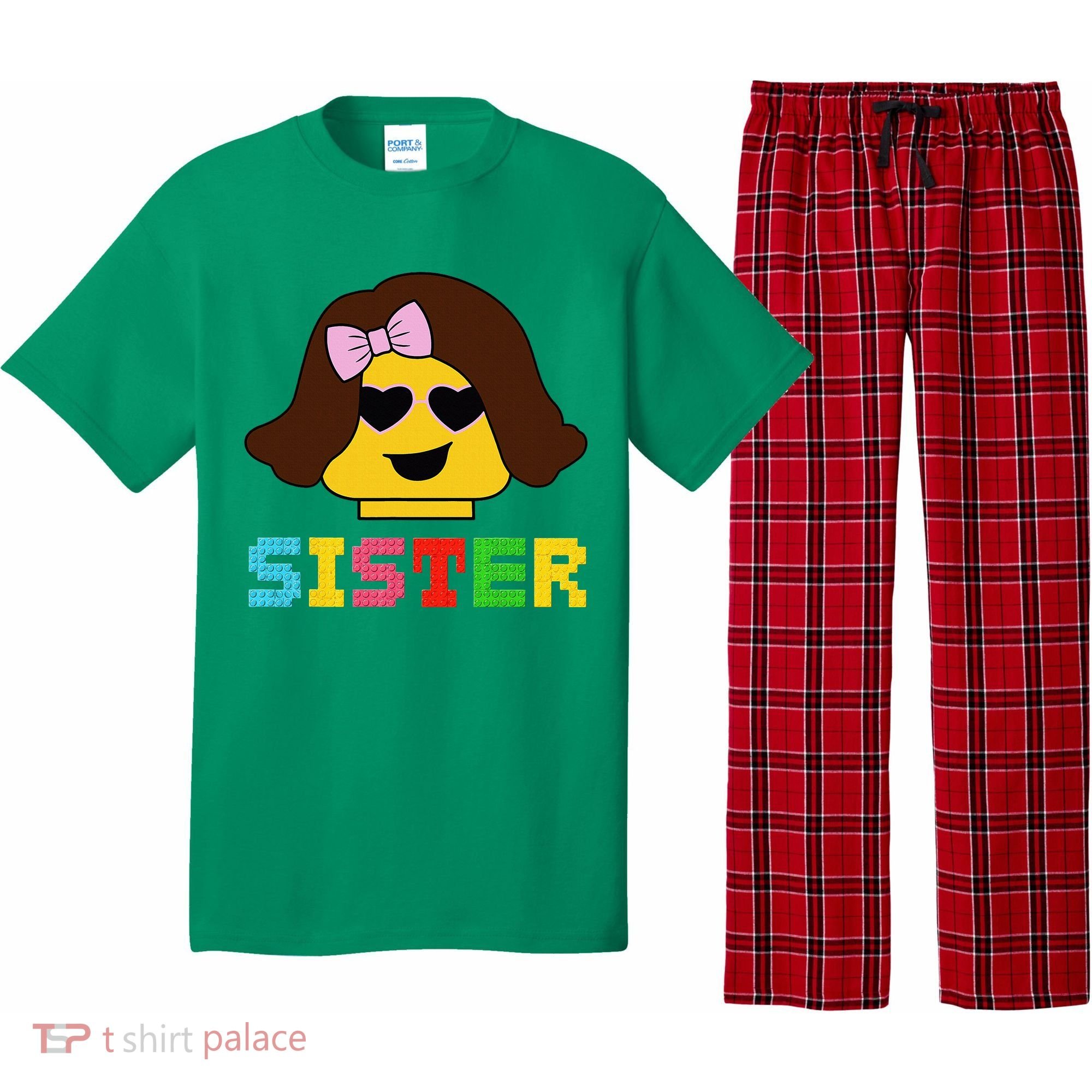 Building Bricks Blocks Sister Master Builder Family Matching Pajama Set