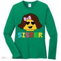 Building Bricks Blocks Sister Master Builder Family Matching Women's Long Sleeve Shirt thumb 0