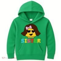 Building Bricks Blocks Sister Master Builder Family Matching Kids Hoodie thumb 0