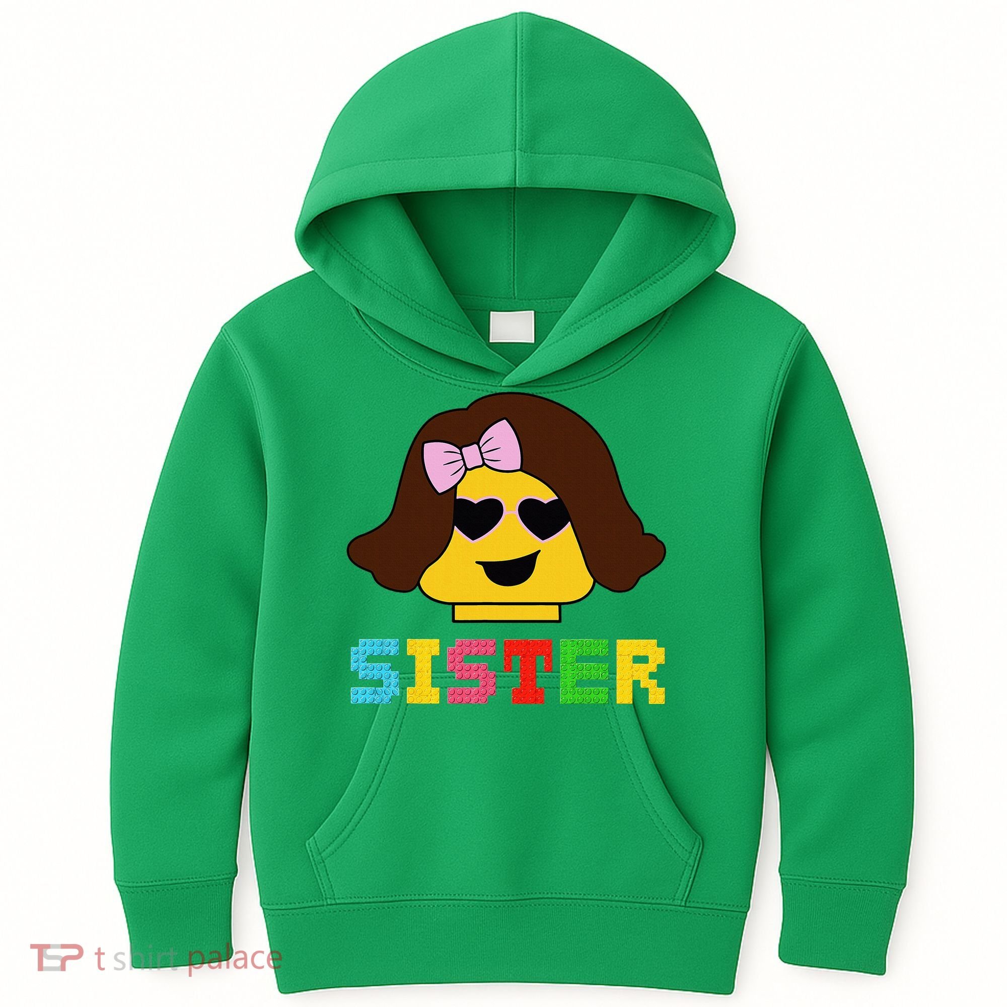 Building Bricks Blocks Sister Master Builder Family Matching Kids Hoodie