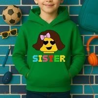 Building Bricks Blocks Sister Master Builder Family Matching Kids Hoodie thumb 2