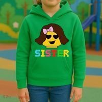 Building Bricks Blocks Sister Master Builder Family Matching Kids Hoodie thumb 3