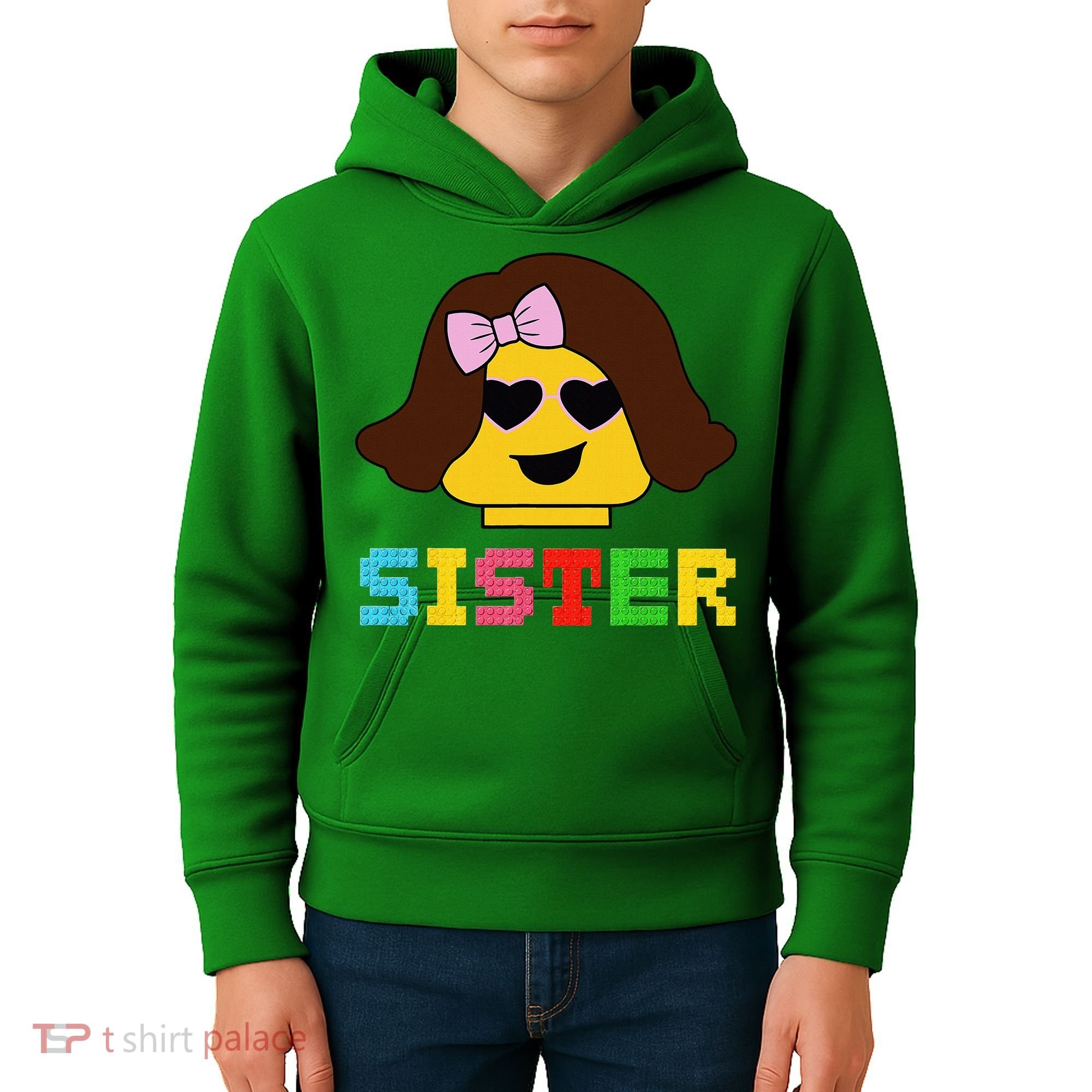 Building Bricks Blocks Sister Master Builder Family Matching Kids Hoodie