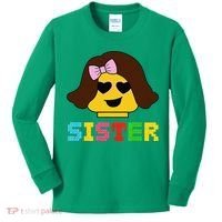 Building Bricks Blocks Sister Master Builder Family Matching Kids Long Sleeve Shirt thumb 0