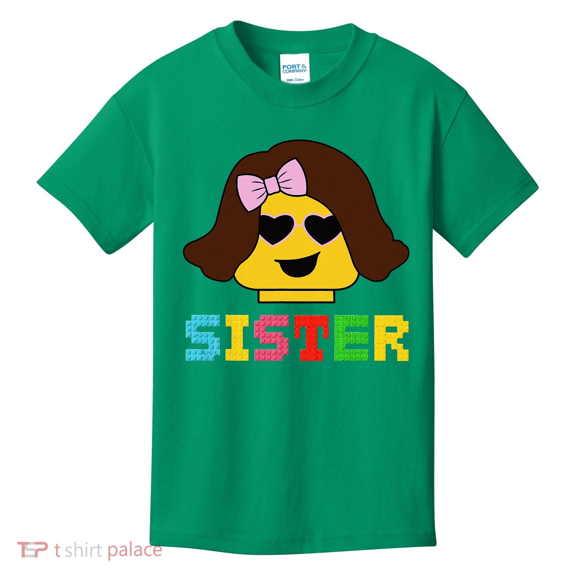 Building Bricks Blocks Sister Master Builder Family Matching Kids T-Shirt
