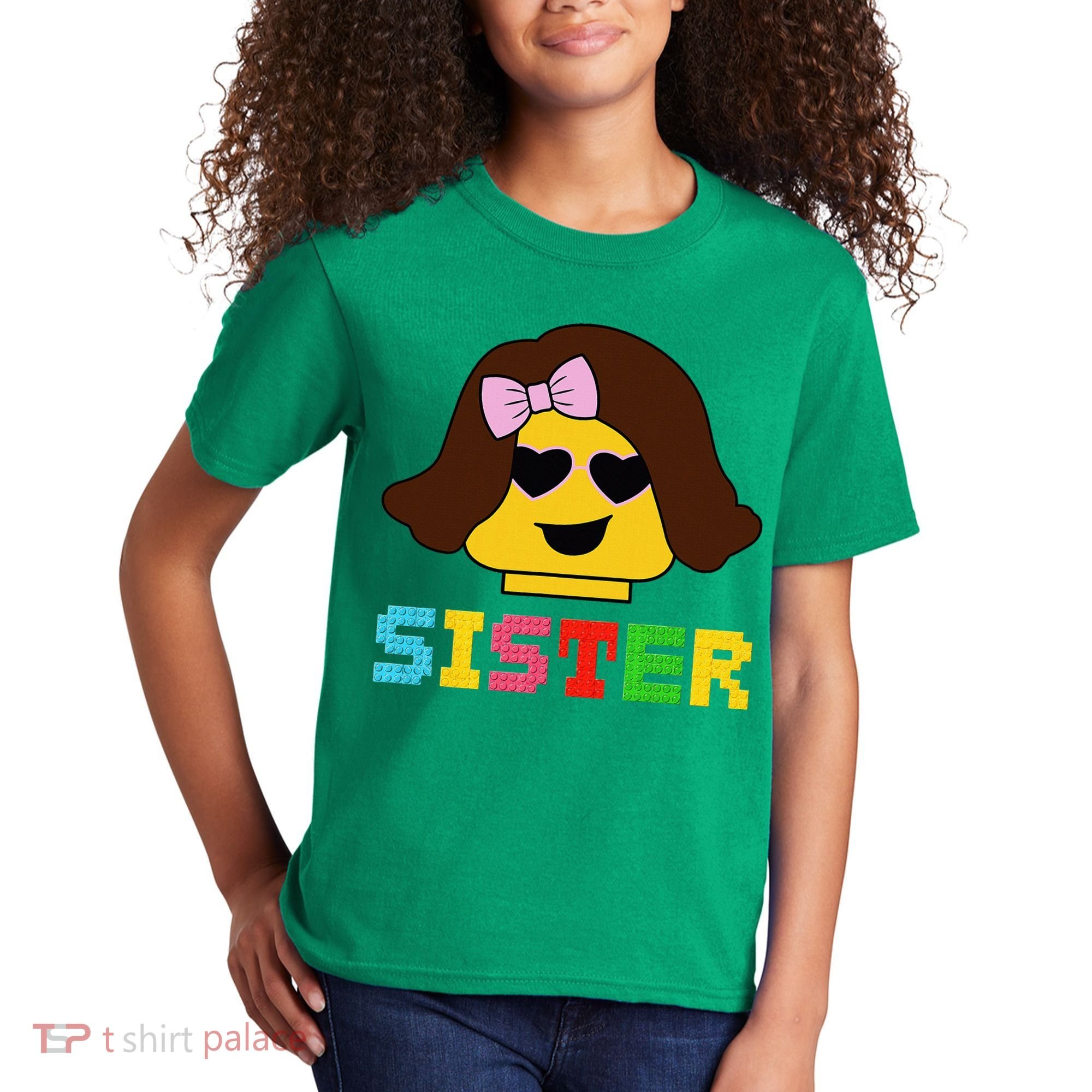 Building Bricks Blocks Sister Master Builder Family Matching Kids T-Shirt