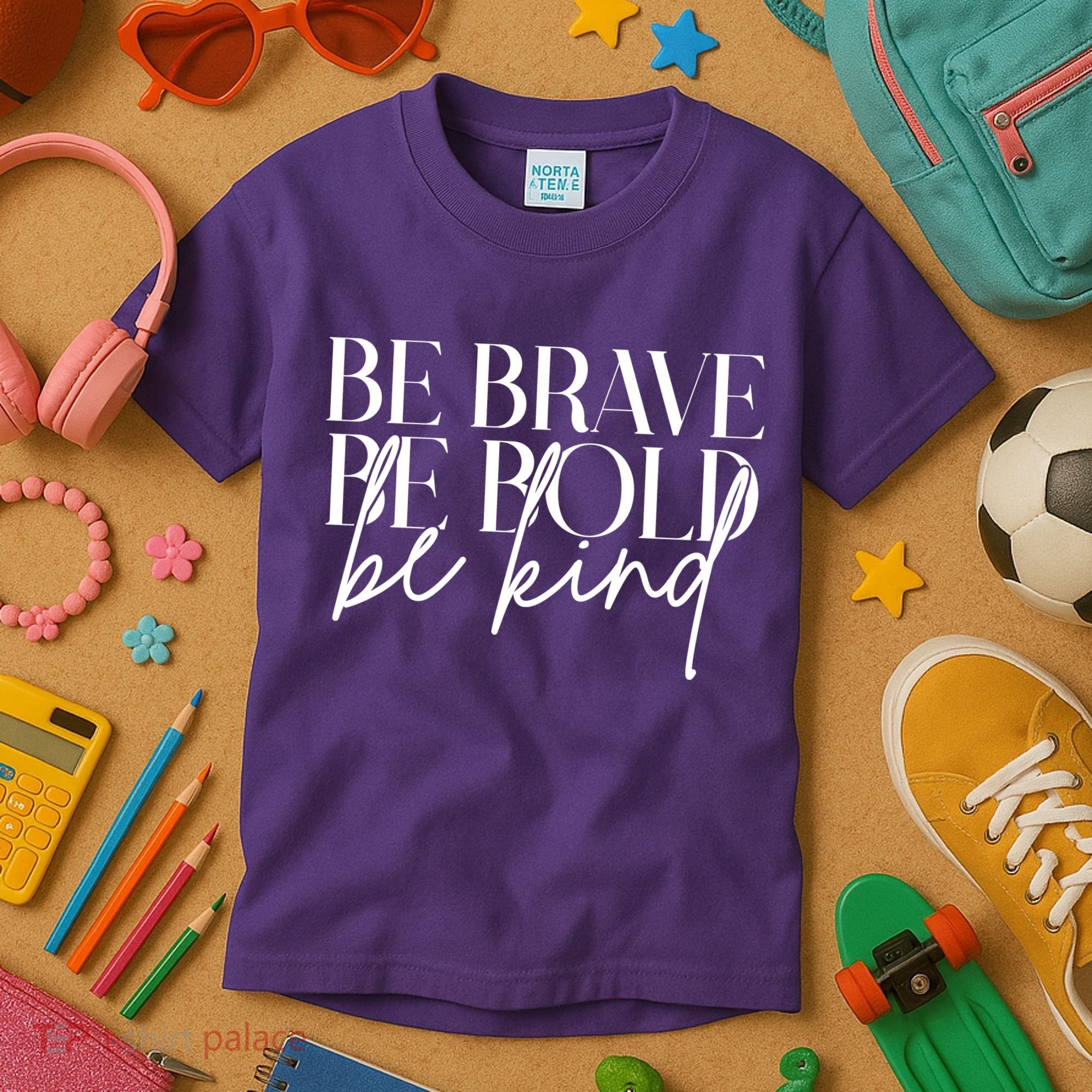 Be Brave Be Bold Be Kind Quote Kids T-Shirt