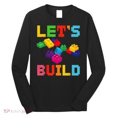 Block Brick Building LetS Build Master Builder Toys Kids Long Sleeve Shirt