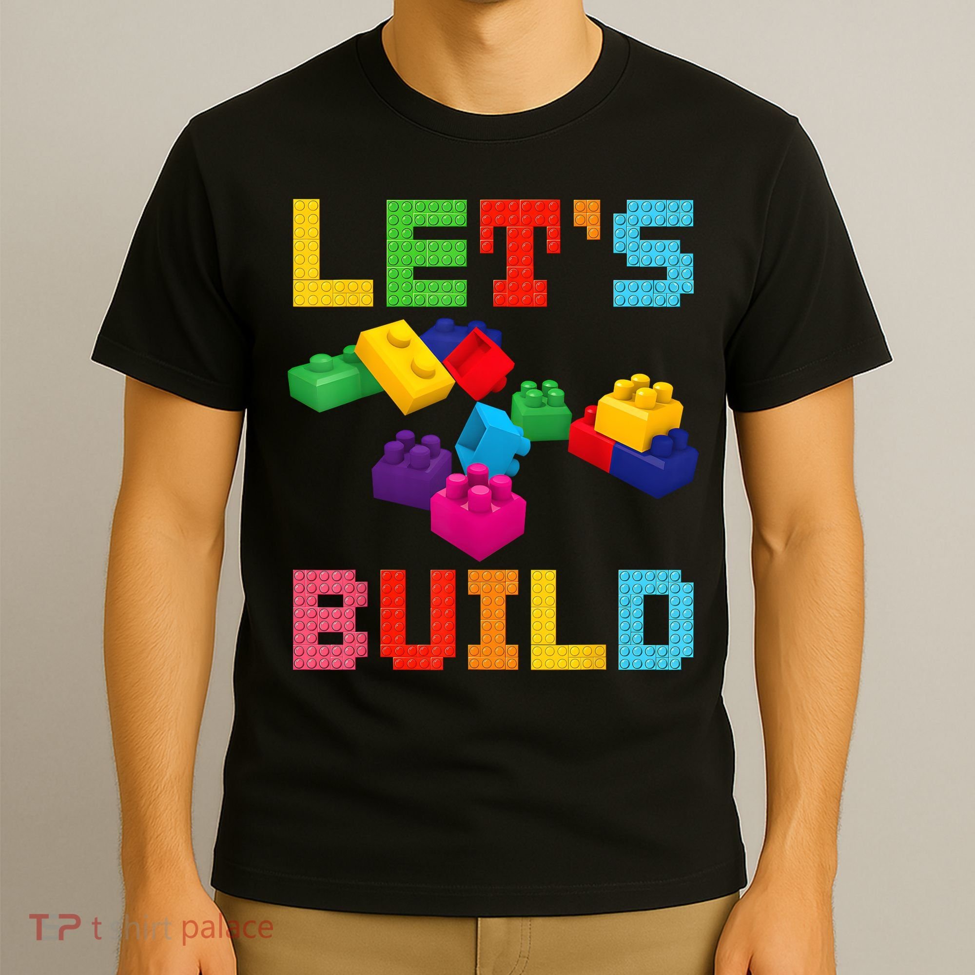 Block Brick Building LetS Build Master Builder Toys Kids T-Shirt