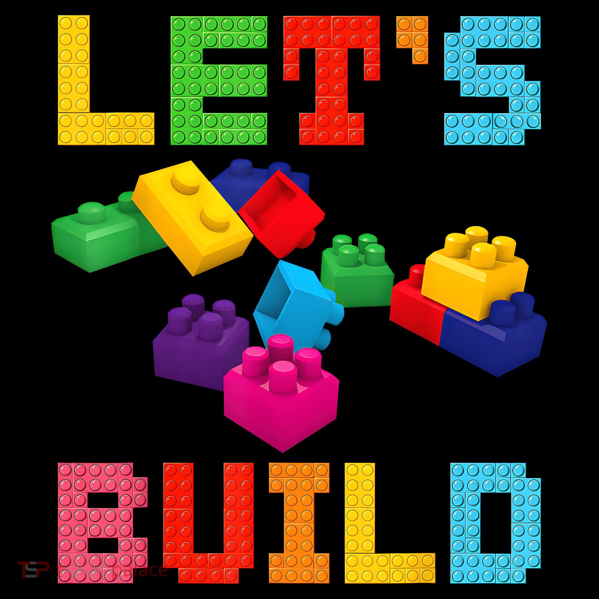 Block Brick Building LetS Build Master Builder Toys Kids T-Shirt
