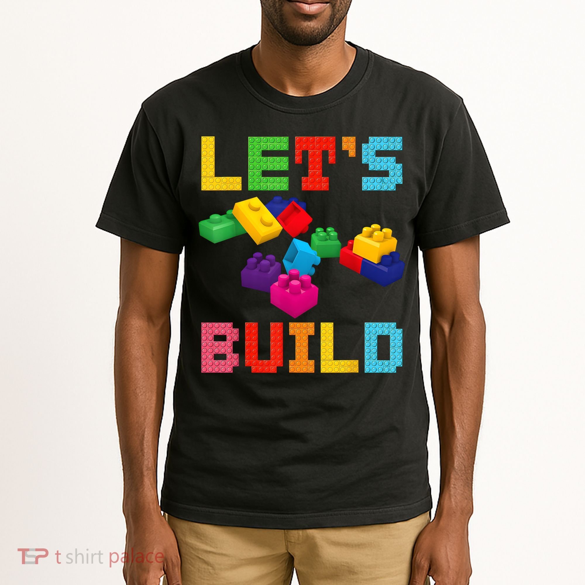 Block Brick Building LetS Build Master Builder Toys Kids Tall T-Shirt