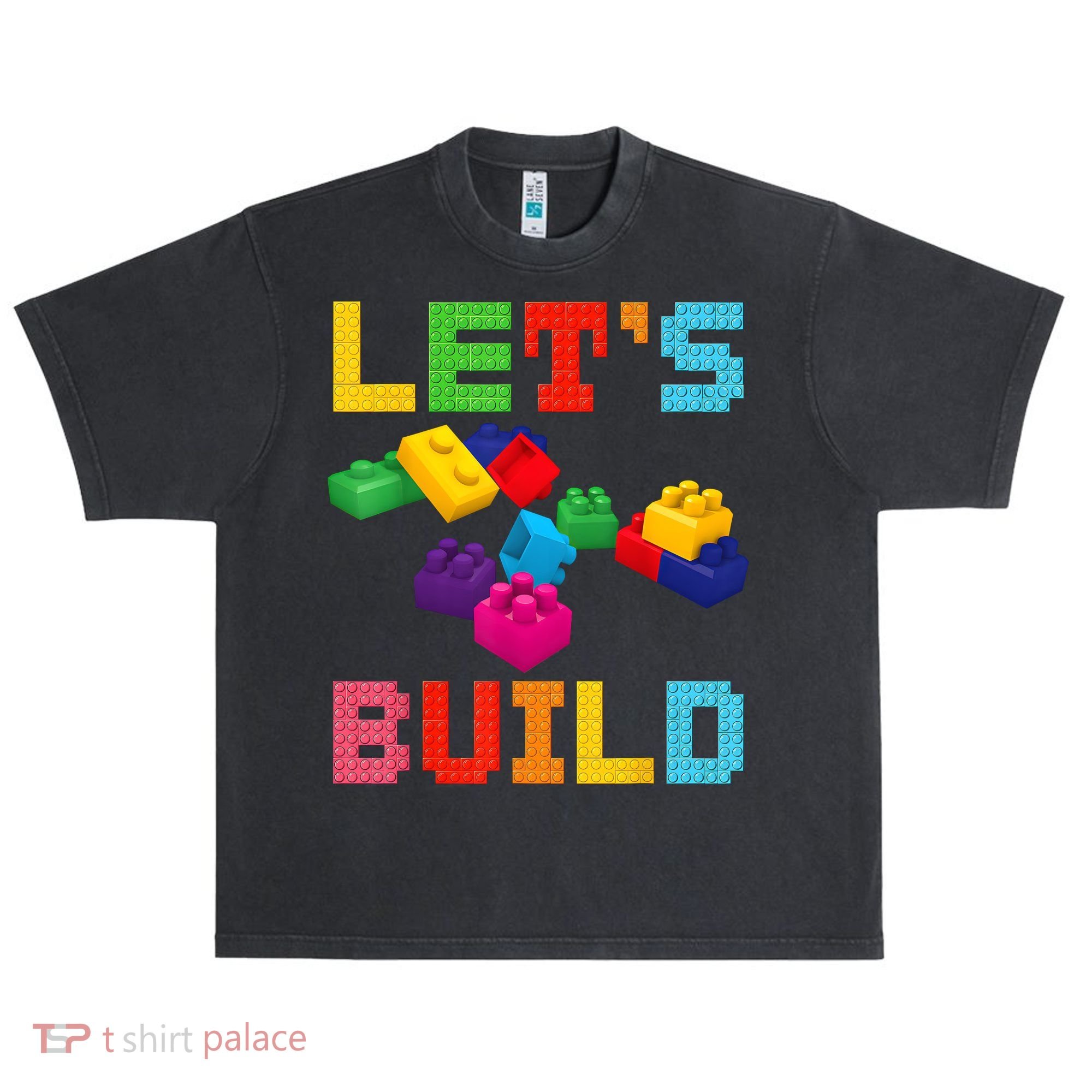 Block Brick Building LetS Build Master Builder Toys Kids Urban Oversized Heavyweight T-Shirt