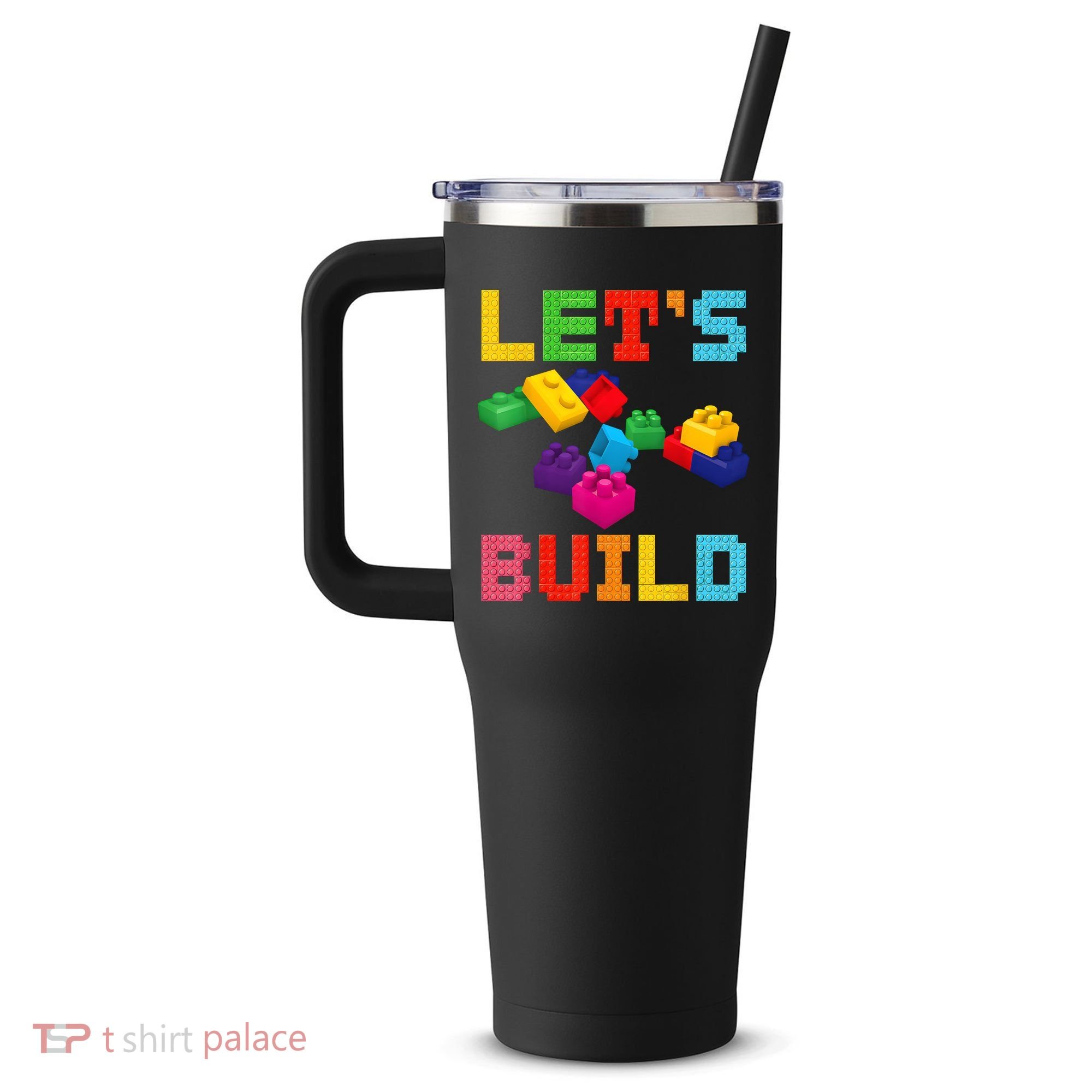Block Brick Building LetS Build Master Builder Toys Kids 40oz Vacuum Insulated Stainless Steel Travel Tumbler