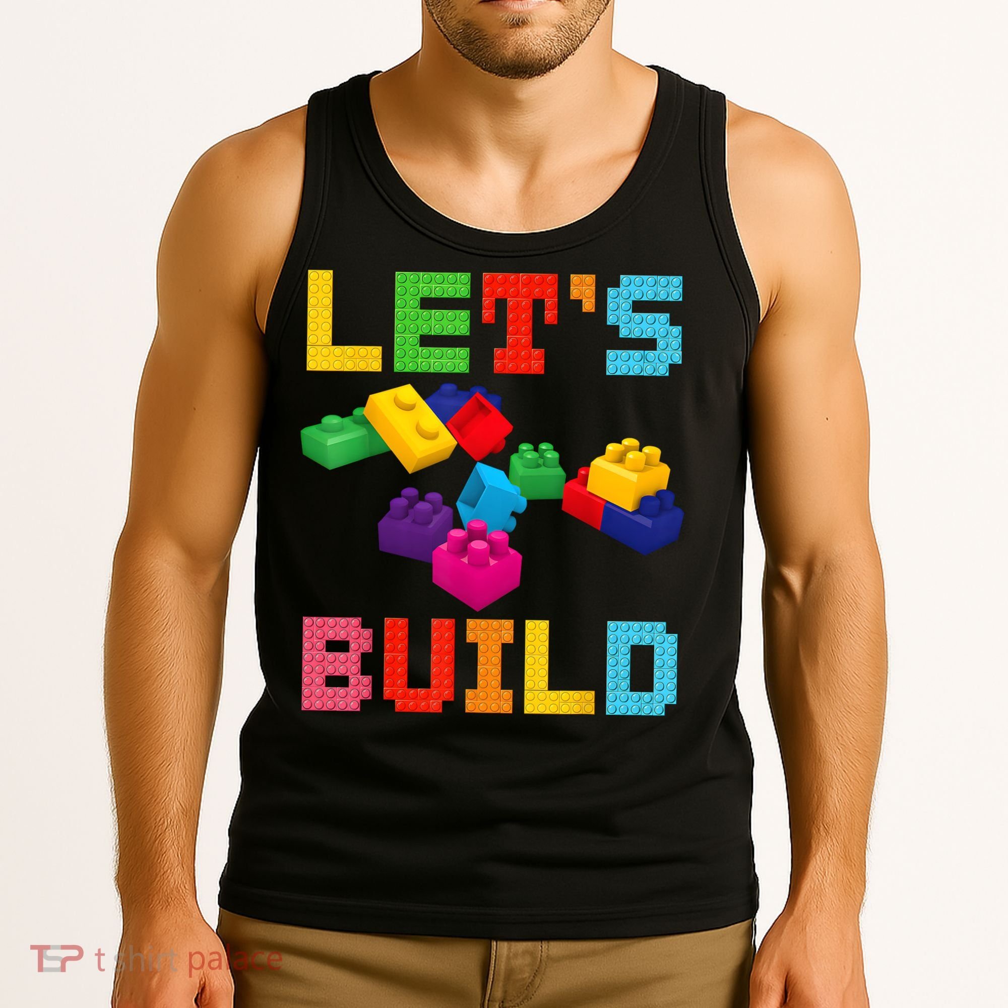Block Brick Building LetS Build Master Builder Toys Kids Tank Top