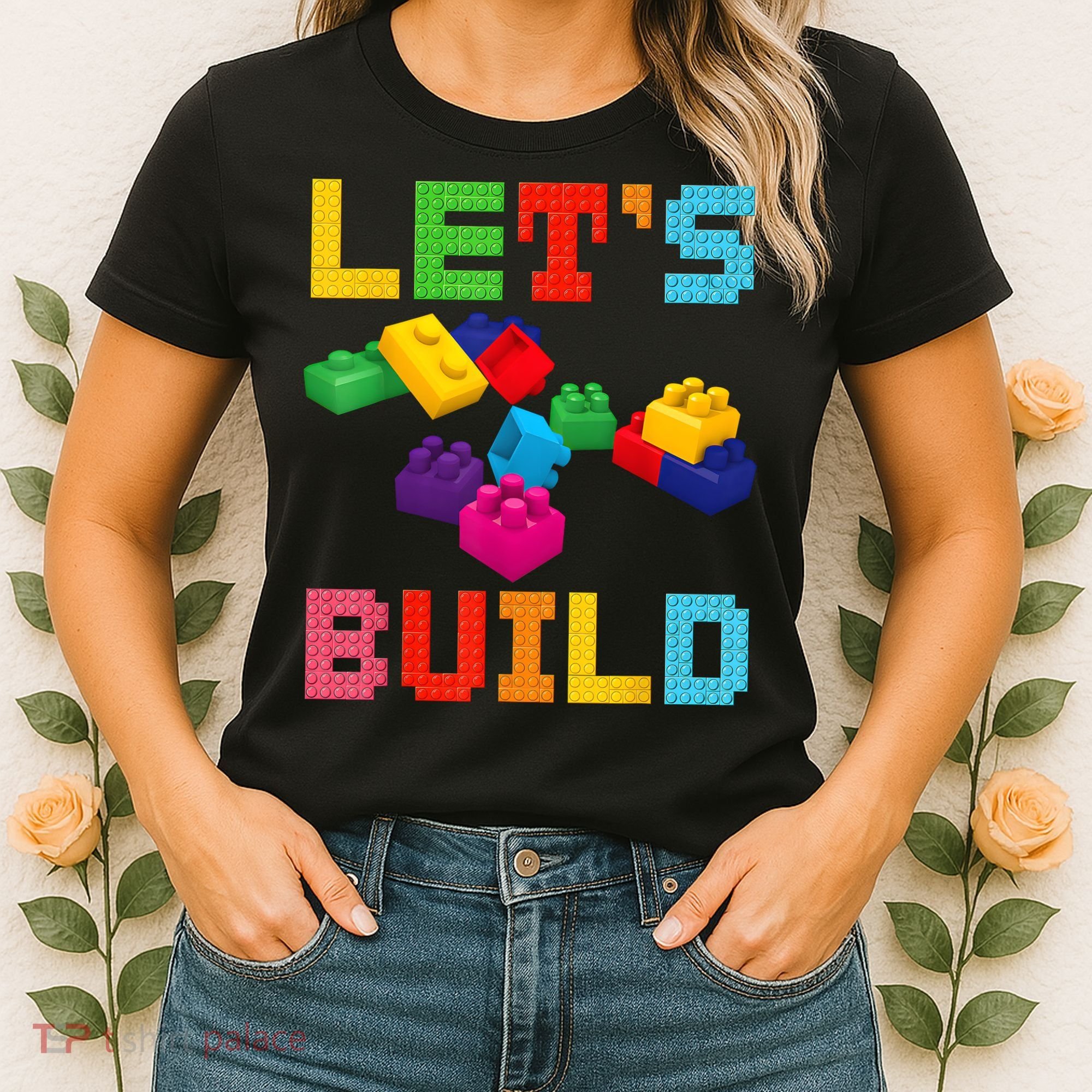 Block Brick Building LetS Build Master Builder Toys Kids Women's T-Shirt