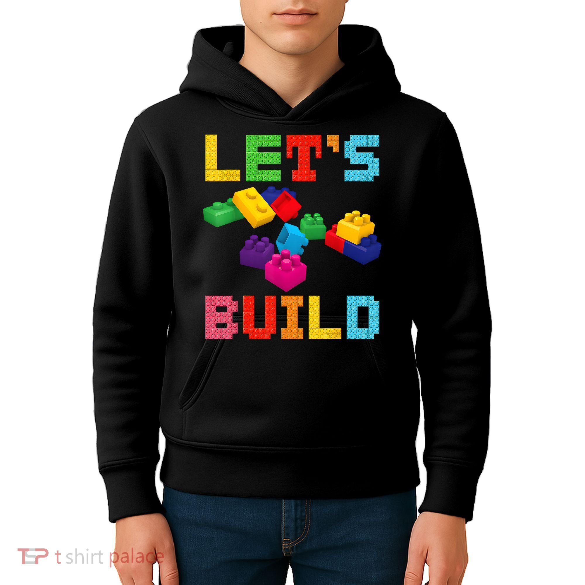 Block Brick Building LetS Build Master Builder Toys Kids Kids Hoodie