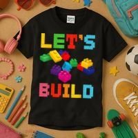 Block Brick Building LetS Build Master Builder Toys Kids Kids T-Shirt thumb 3