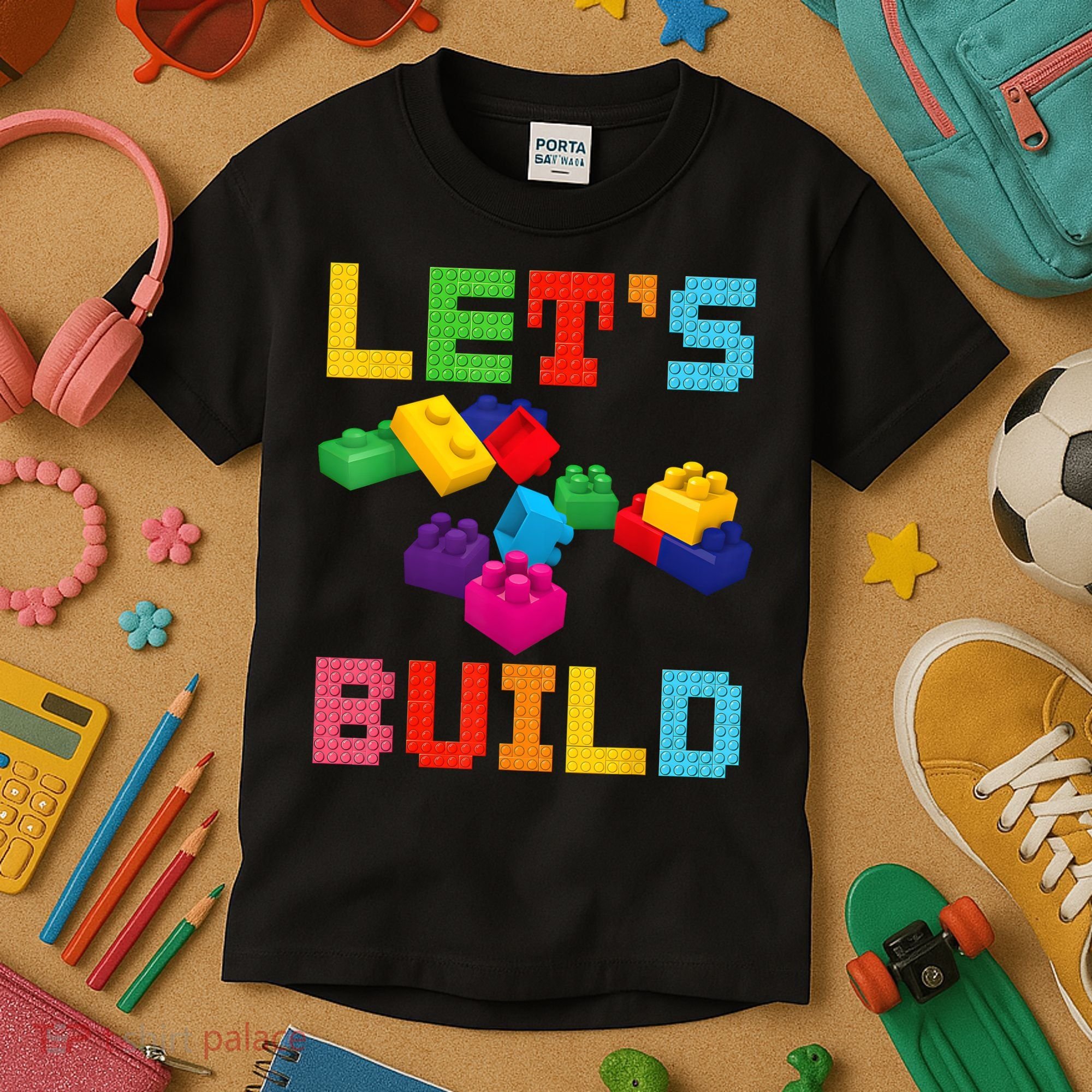 Block Brick Building LetS Build Master Builder Toys Kids Kids T-Shirt