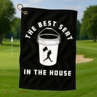Baseball Bucket Baseball Lovers The Best Seat In The House Golf Towel thumb 1
