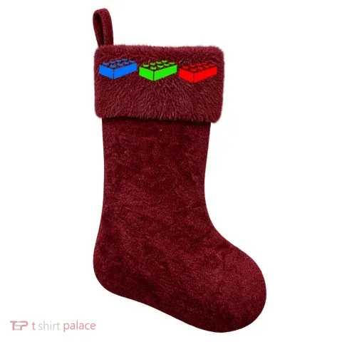Building Blocks Bricks Master Builder Engineer Construction Christmas Stocking in the selected color