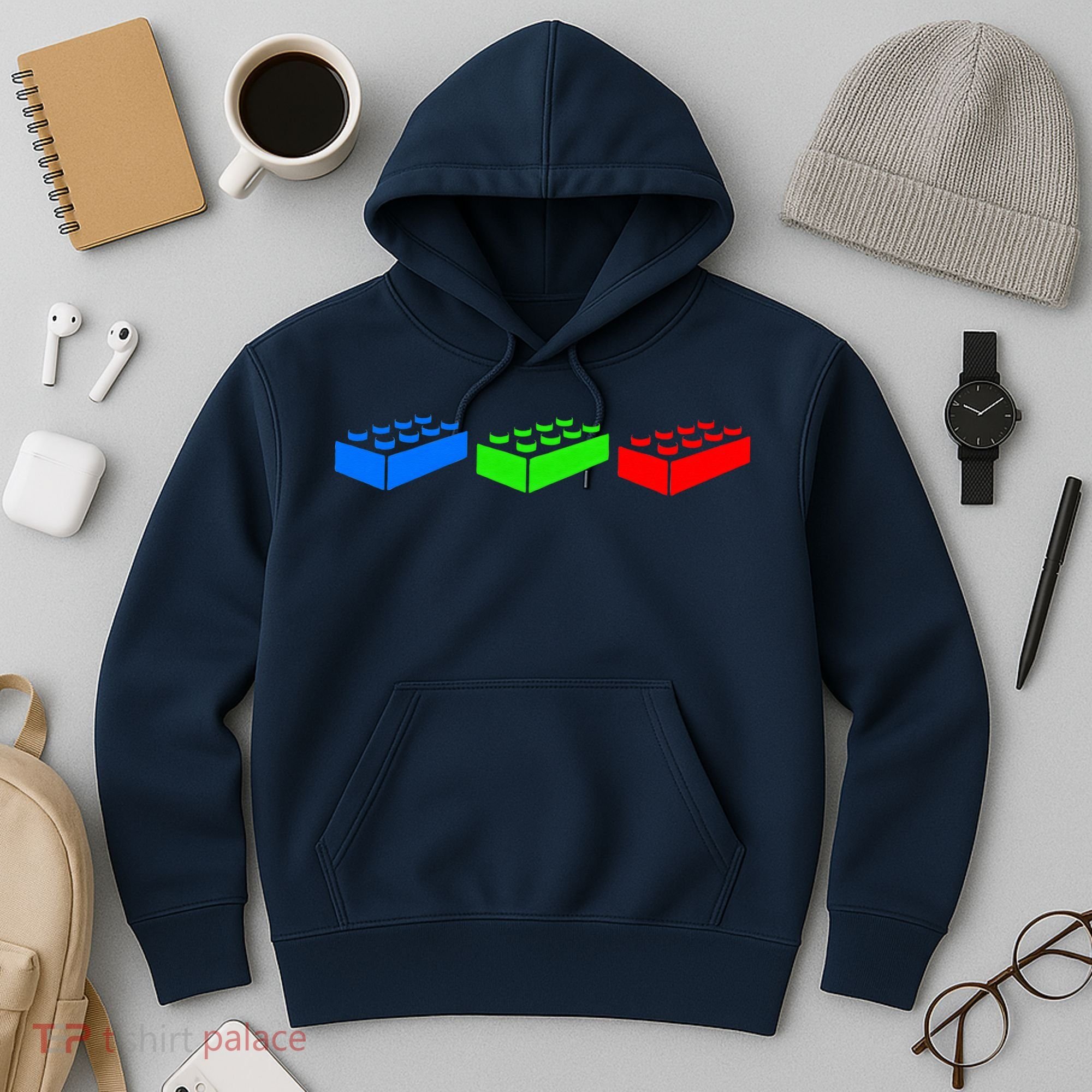 Building Blocks Bricks Master Builder Engineer Construction Hoodie