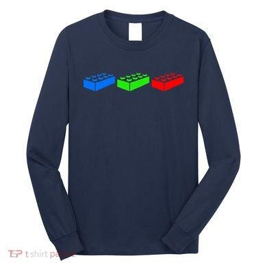Building Blocks Bricks Master Builder Engineer Construction Long Sleeve Shirt