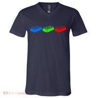 Building Blocks Bricks Master Builder Engineer Construction V-Neck T-Shirt thumb 0