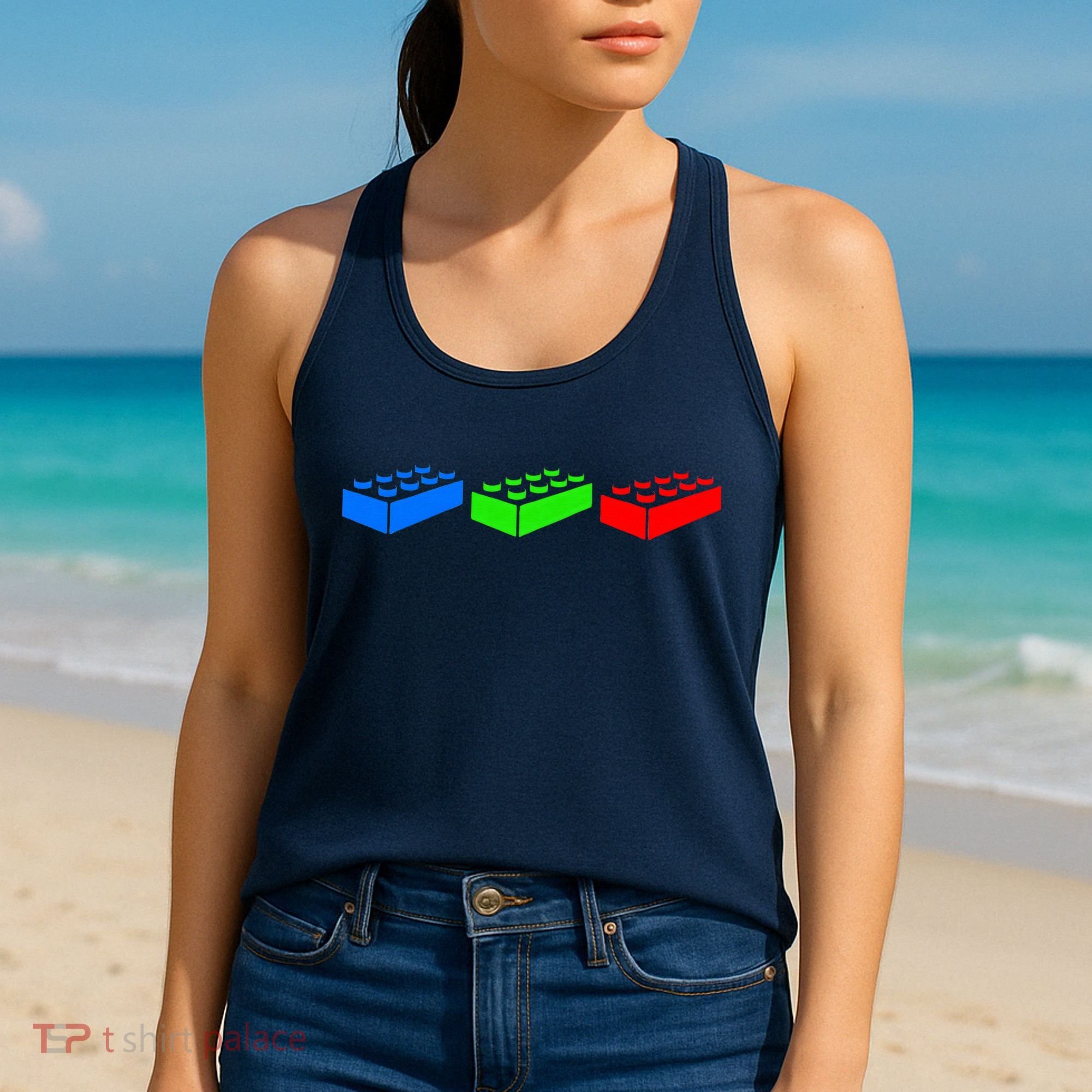 Building Blocks Bricks Master Builder Engineer Construction Women's Tank Top