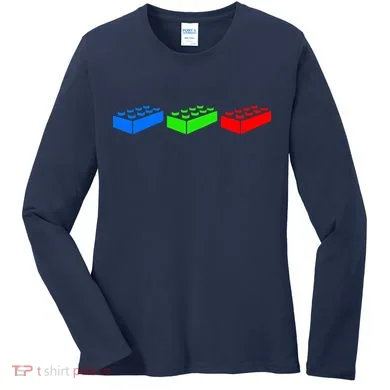 Building Blocks Bricks Master Builder Engineer Construction Women's Long Sleeve Shirt