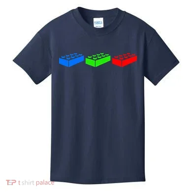 Building Blocks Bricks Master Builder Engineer Construction Kids T-Shirt