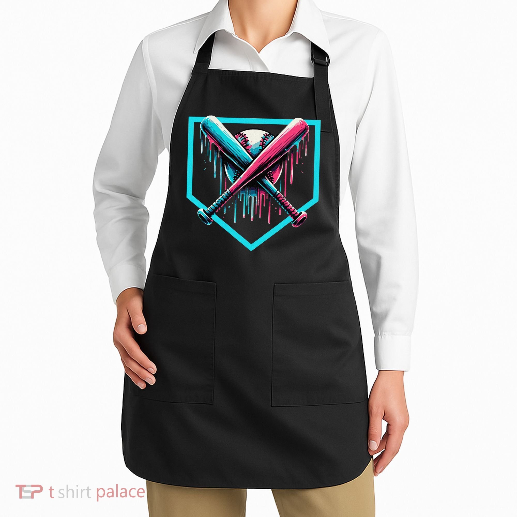 Baseball Bat Baseball Drip Gift Apron