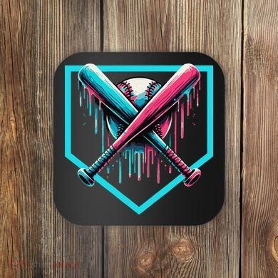 Baseball Bat Baseball Drip Gift Coaster