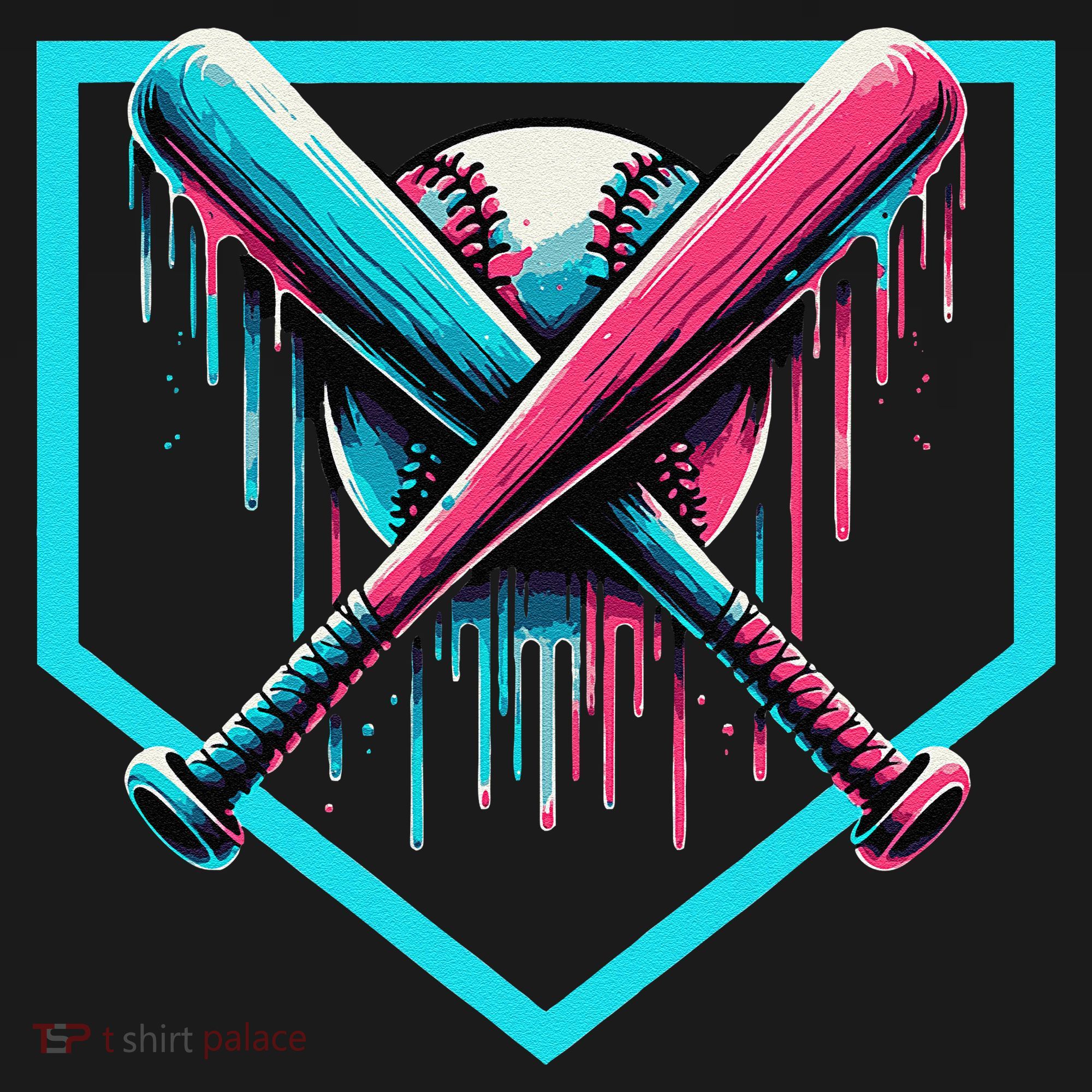Baseball Bat Baseball Drip Gift Polo