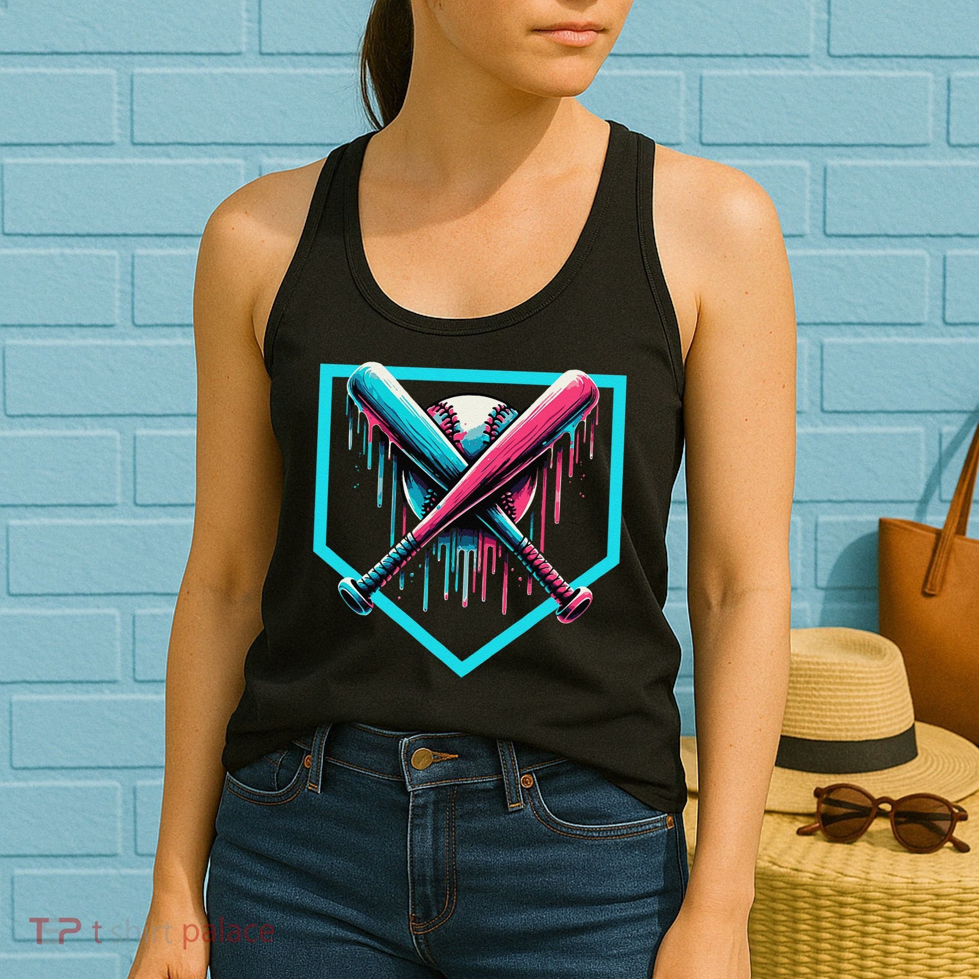 Baseball Bat Baseball Drip Gift Women's Tank Top