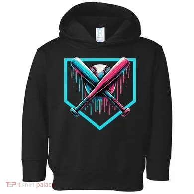 Baseball Bat Baseball Drip Gift Toddler Hoodie