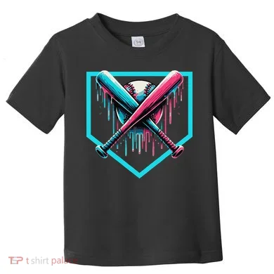 Baseball Bat Baseball Drip Gift Toddler T-Shirt