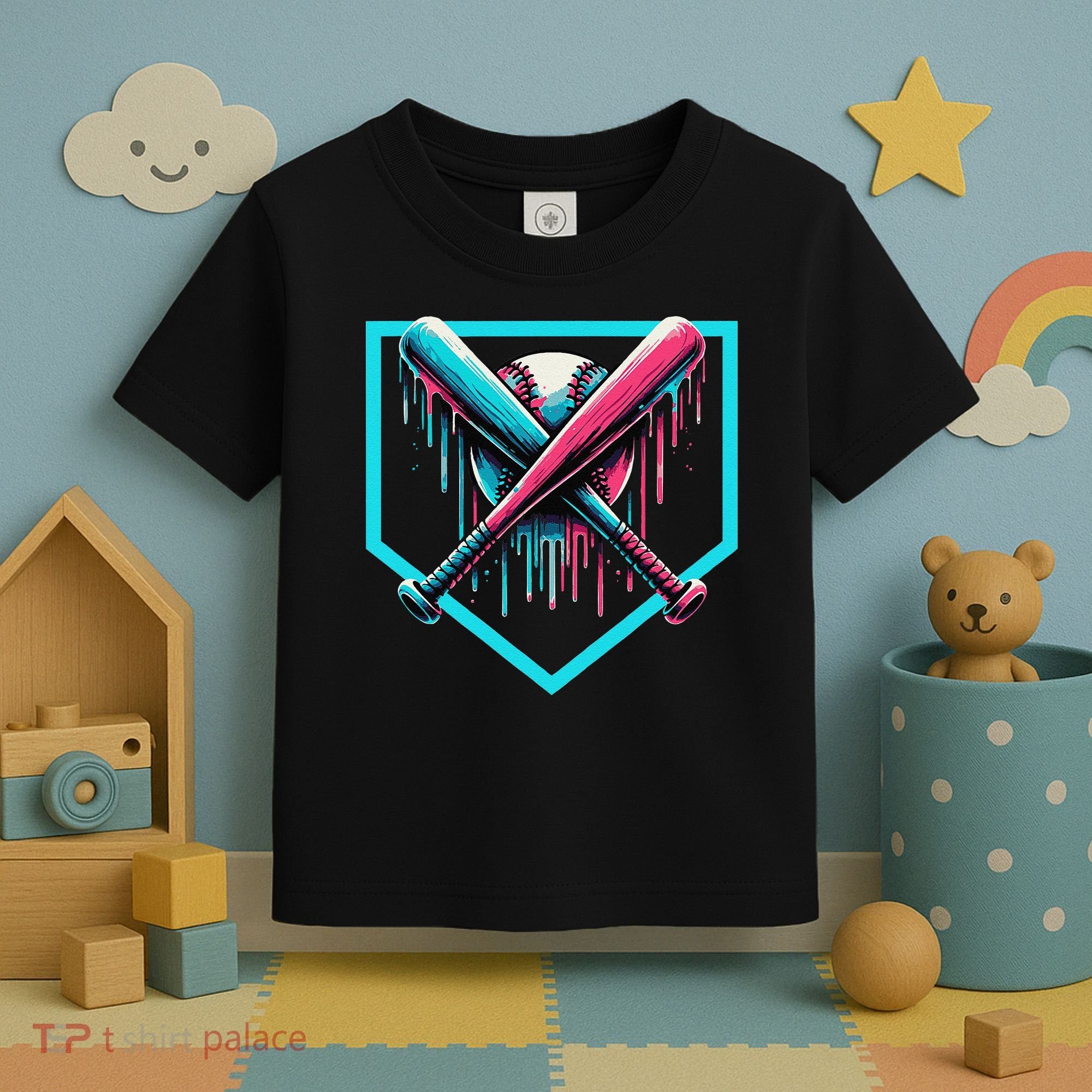 Baseball Bat Baseball Drip Gift Toddler T-Shirt
