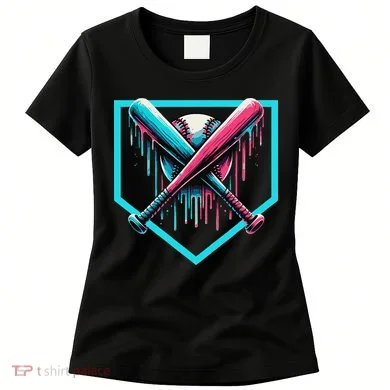 Baseball Bat Baseball Drip Gift Women's T-Shirt