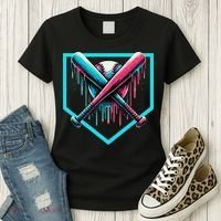 Baseball Bat Baseball Drip Gift Women's T-Shirt thumb 3