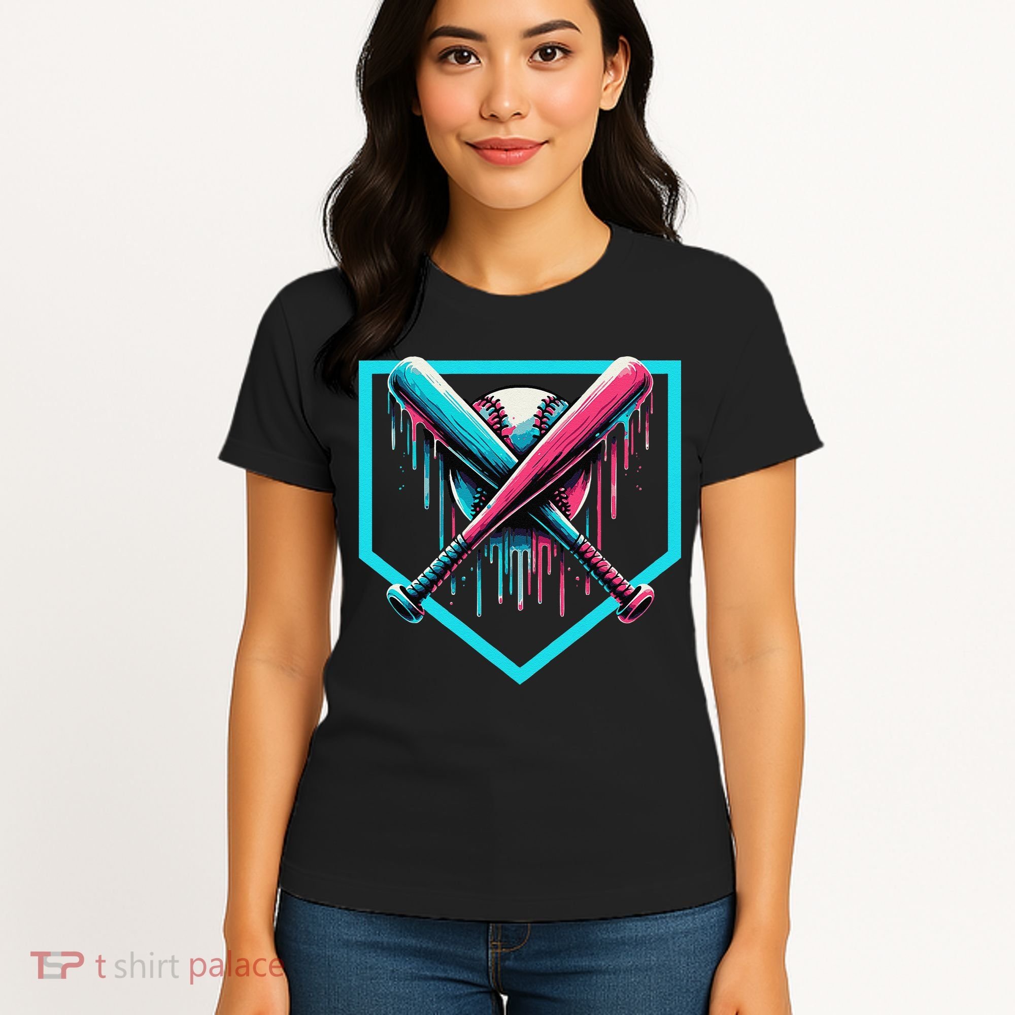 Baseball Bat Baseball Drip Gift Women's T-Shirt