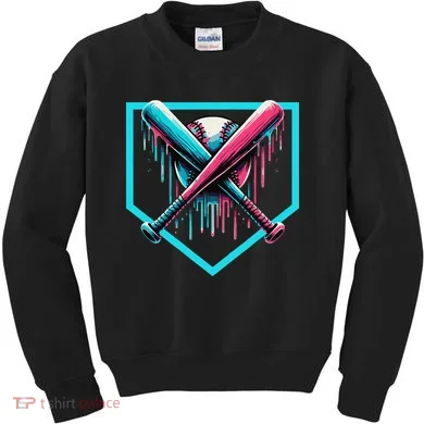 Baseball Bat Baseball Drip Gift Kids Sweatshirt
