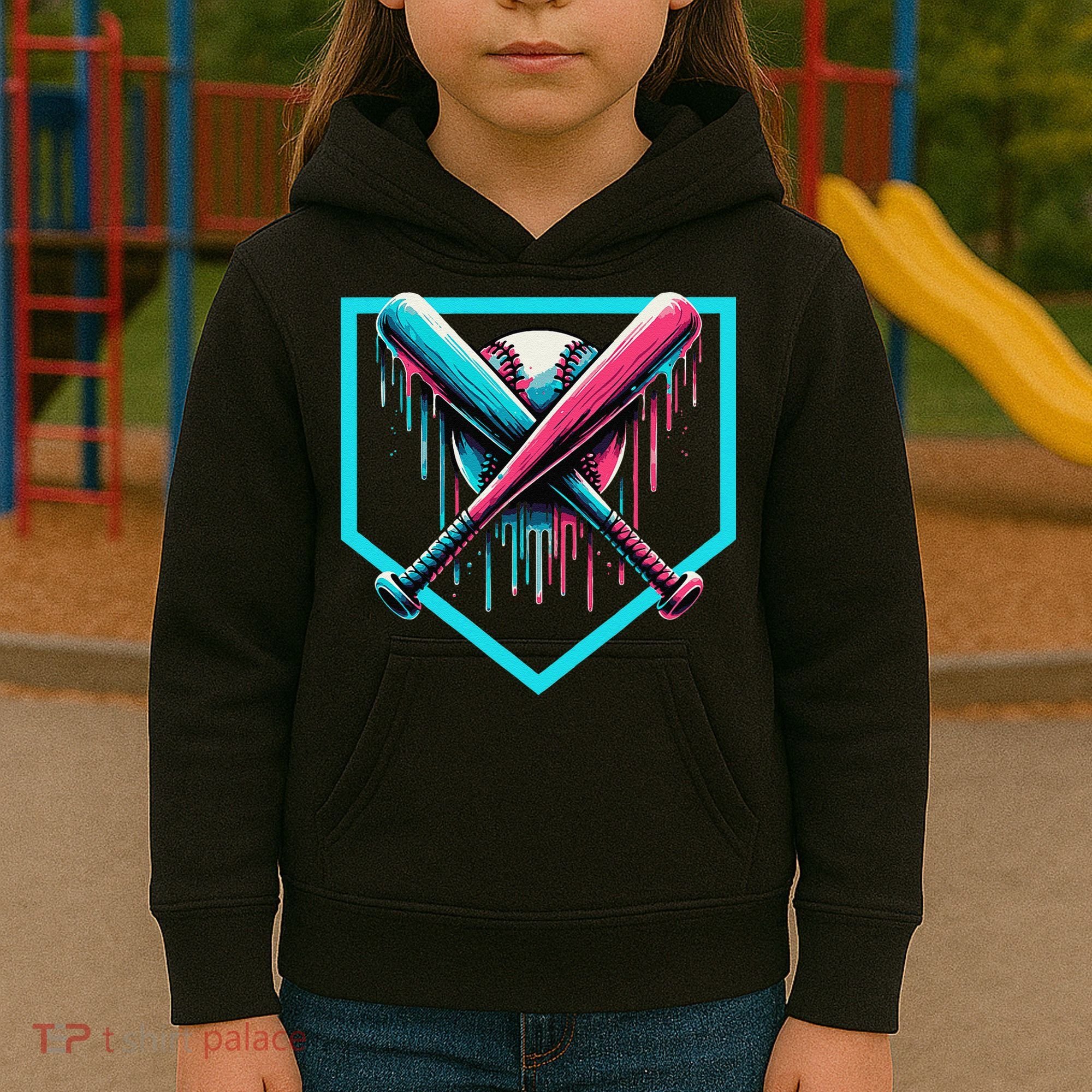 Baseball Bat Baseball Drip Gift Kids Hoodie