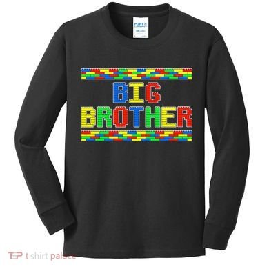 Big Brother Building Blocks Bricks Kids Long Sleeve Shirt