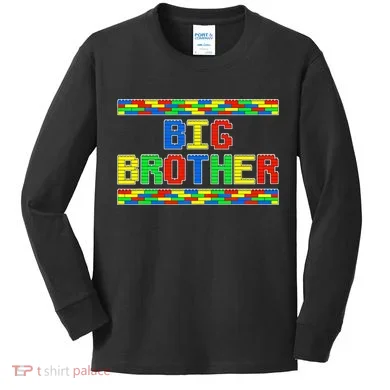 Big Brother Building Blocks Bricks Kids Long Sleeve Shirt
