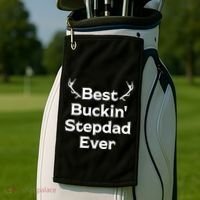 Best Buckin' Bonus Dad Ever Bonus Father Stepdad Great Gift Golf Towel thumb 2