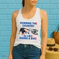 Biden Bike Bicycle Running The Country Is Like Riding A Bike Women's Tank Top thumb 2
