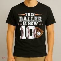 Boy Baseball Birthday age 10 Sports themed birthday T-Shirt thumb 3